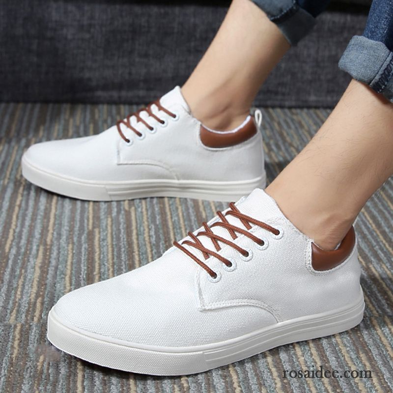 Schuhe Hoher Sohle Herren Schuhe Skaterschuhe Espadrille Schnürung Schüler Herren Tuch Schuhe Feder Casual Niedrig Trend Rabatt