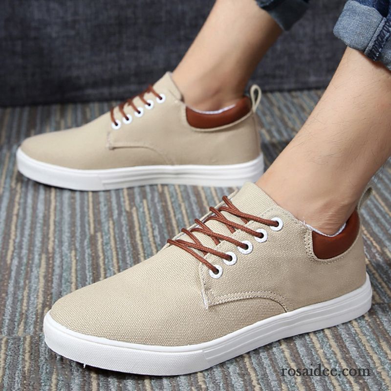 Schuhe Hoher Sohle Herren Schuhe Skaterschuhe Espadrille Schnürung Schüler Herren Tuch Schuhe Feder Casual Niedrig Trend Rabatt