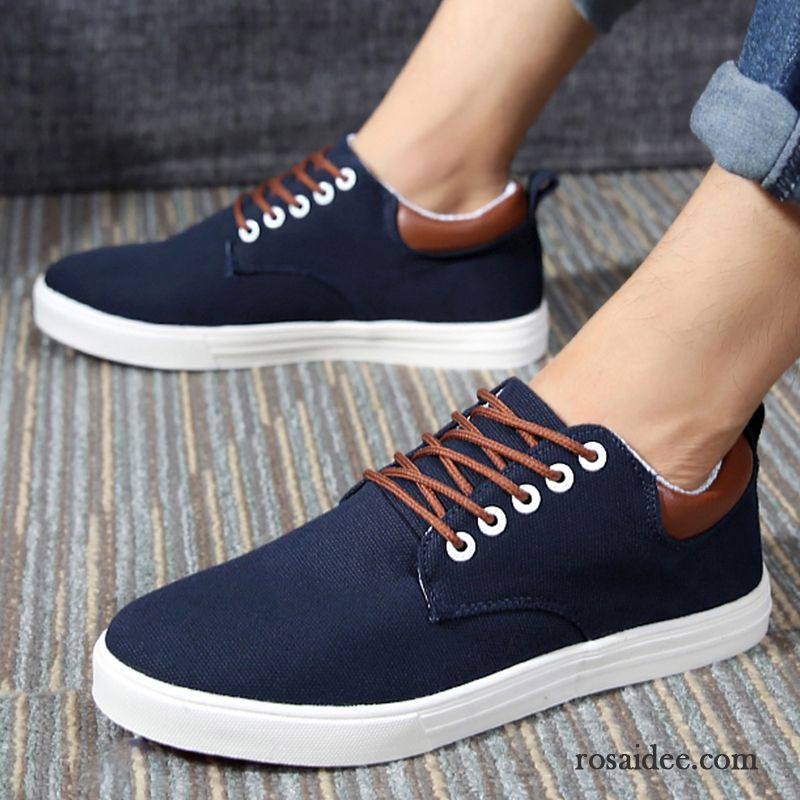 Schuhe Hoher Sohle Herren Schuhe Skaterschuhe Espadrille Schnürung Schüler Herren Tuch Schuhe Feder Casual Niedrig Trend Rabatt