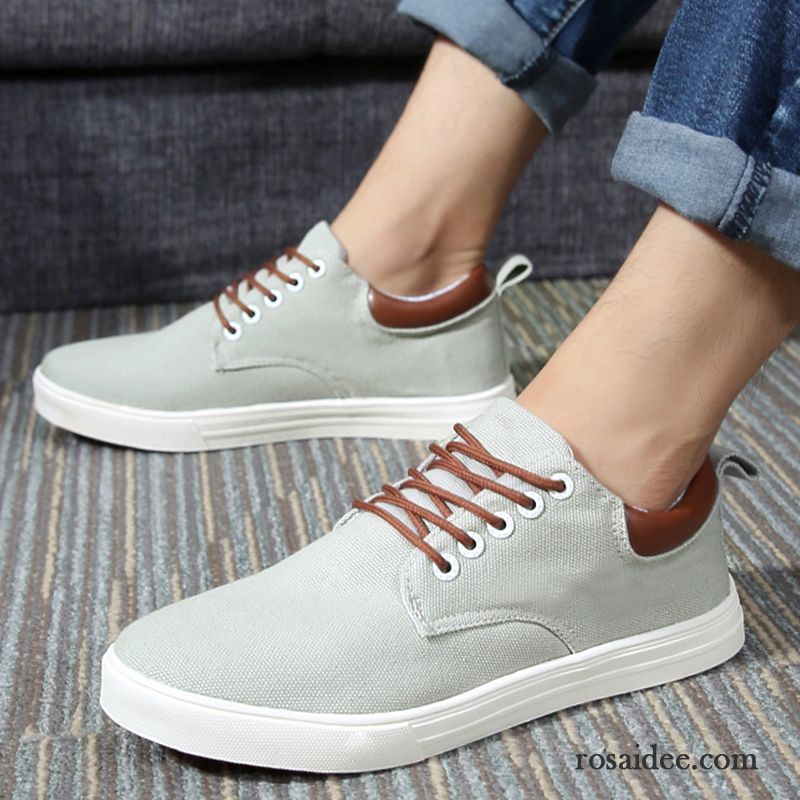 Schuhe Hoher Sohle Herren Schuhe Skaterschuhe Espadrille Schnürung Schüler Herren Tuch Schuhe Feder Casual Niedrig Trend Rabatt