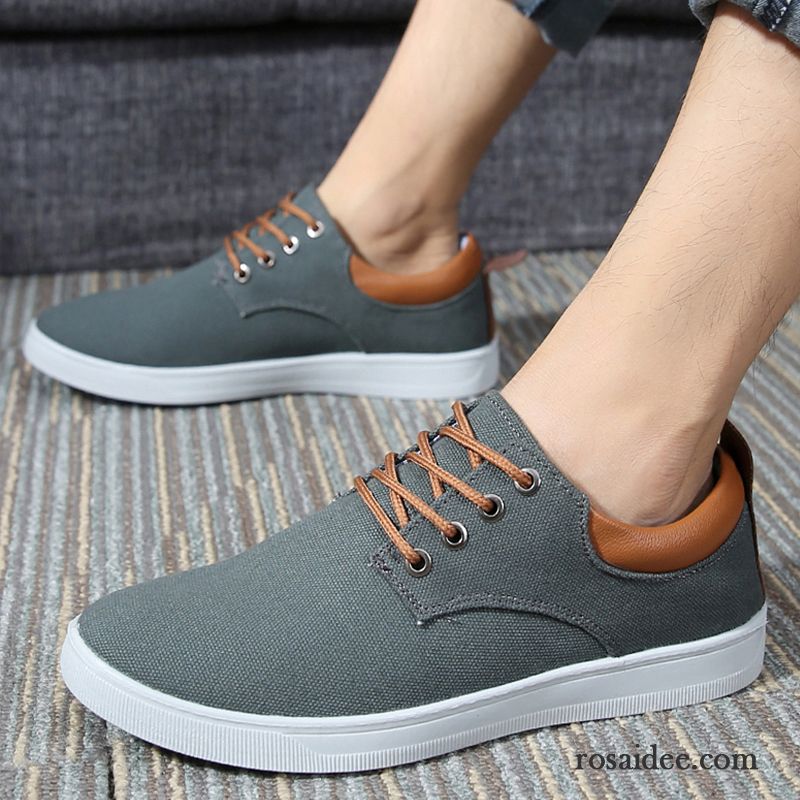 Schuhe Hoher Sohle Herren Schuhe Skaterschuhe Espadrille Schnürung Schüler Herren Tuch Schuhe Feder Casual Niedrig Trend Rabatt