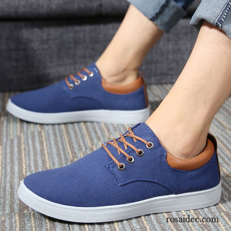 Schuhe Hoher Sohle Herren Schuhe Skaterschuhe Espadrille Schnürung Schüler Herren Tuch Schuhe Feder Casual Niedrig Trend Rabatt