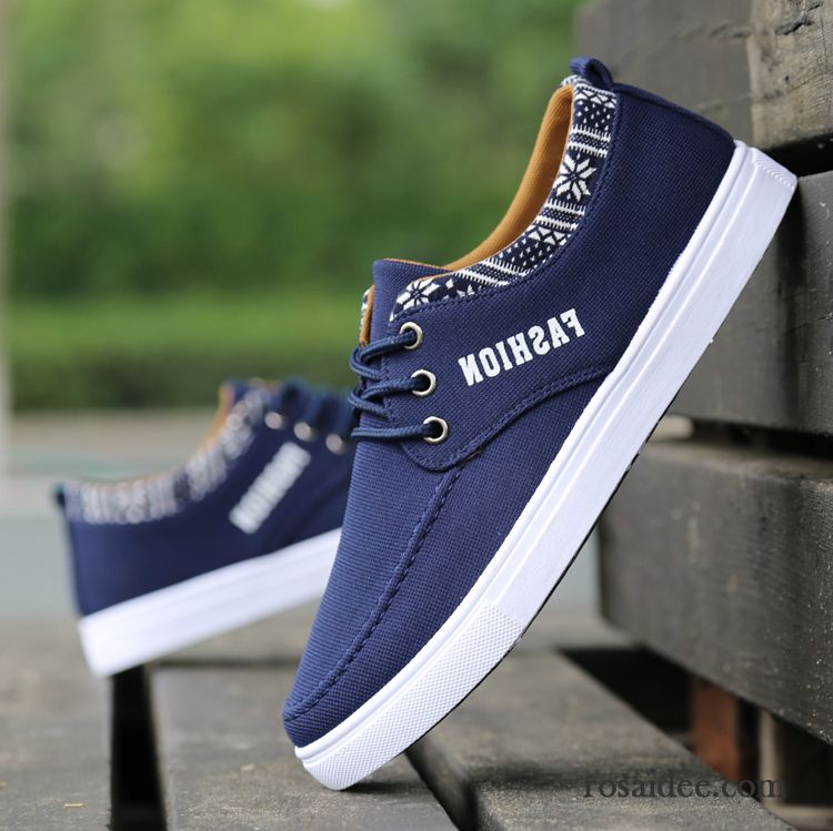 Schuhe Hoher Sohle Herren Segeltuch Tuch Schuhe Schüler Allgleiches Feder Flache Schnürung Herren Niedrig Skaterschuhe Casual Trend