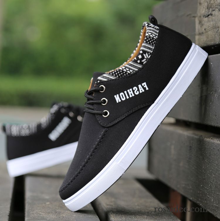 Schuhe Hoher Sohle Herren Segeltuch Tuch Schuhe Schüler Allgleiches Feder Flache Schnürung Herren Niedrig Skaterschuhe Casual Trend