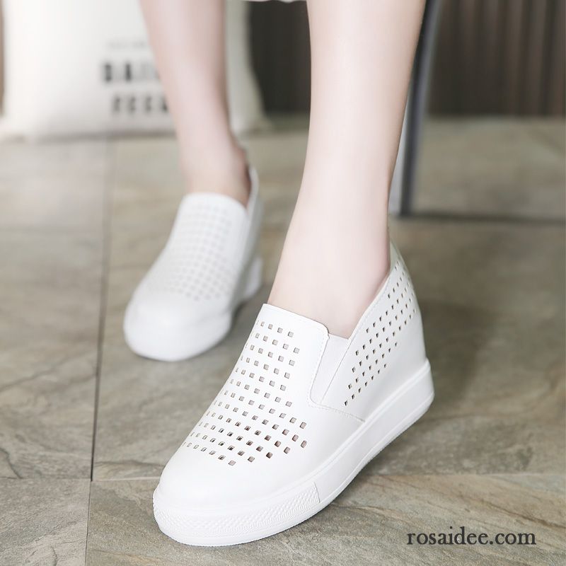 Schuhe Mokassins Damen Slip-on Schuhe Keilschuhe Damen Erhöht Hohl Plateauschuh Casual Weiß Sommer Halbschuhe Kaufen