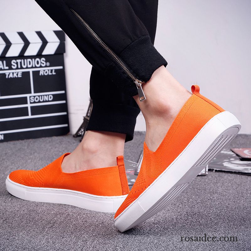 Schuhe Online Bestellen Fliegende Weberei Herren Sommer Casual Schuhe Sportschuhe Halbschuhe Atmungsaktiv England Skaterschuhe Billig