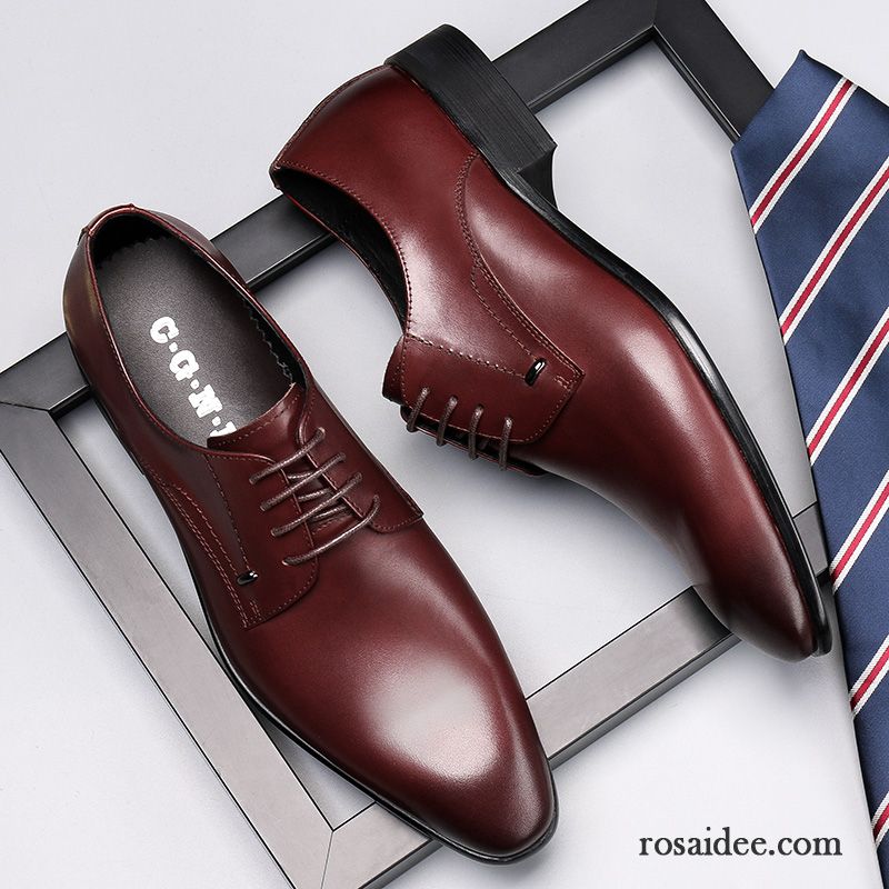 Schuhe Online Kaufen Günstig Schuhe Geschäft England Lederschue Hochzeit Schuhe Feder Rot Schnürung Trend Atmungsaktiv Herren Spitze Herbst Echtleder Günstig