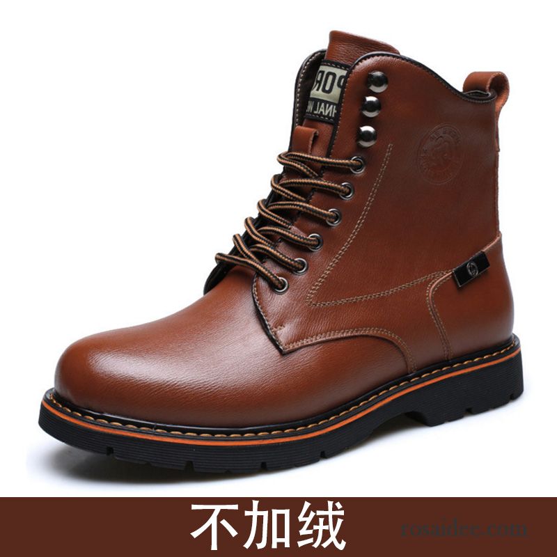 Schuhe Sale Herren Atmungsaktiv Tief Hohe Neue Echtleder Winter Stiefel Trend Herren England Martin Stiehlt Günstig