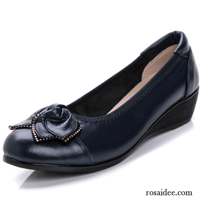 Schuhe Schwarz Damen Herbst Echtleder Schuhe Schnürschuhe Weiche Sohle Lederschuhe Flache Schuhe Große Größe Feder Keilschuhe Damen Rutschsicher Günstig