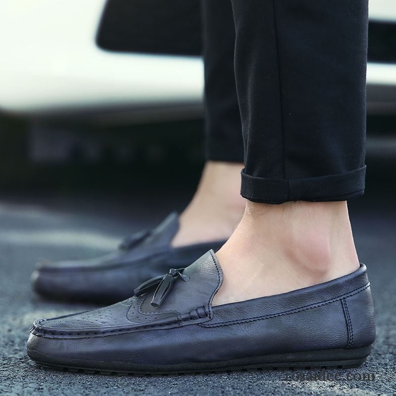 Schuhe Stiefeletten Herren Schwarz Fahrschuhe Casual Herren Sommer England Trend Jugend Weiche Sohle Atmungsaktiv Günstig