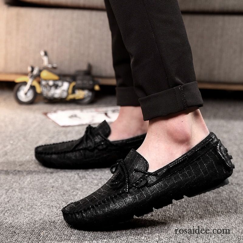 Schuhe Stiefeletten Herren Schwarz Fahrschuhe Casual Herren Sommer England Trend Jugend Weiche Sohle Atmungsaktiv Günstig