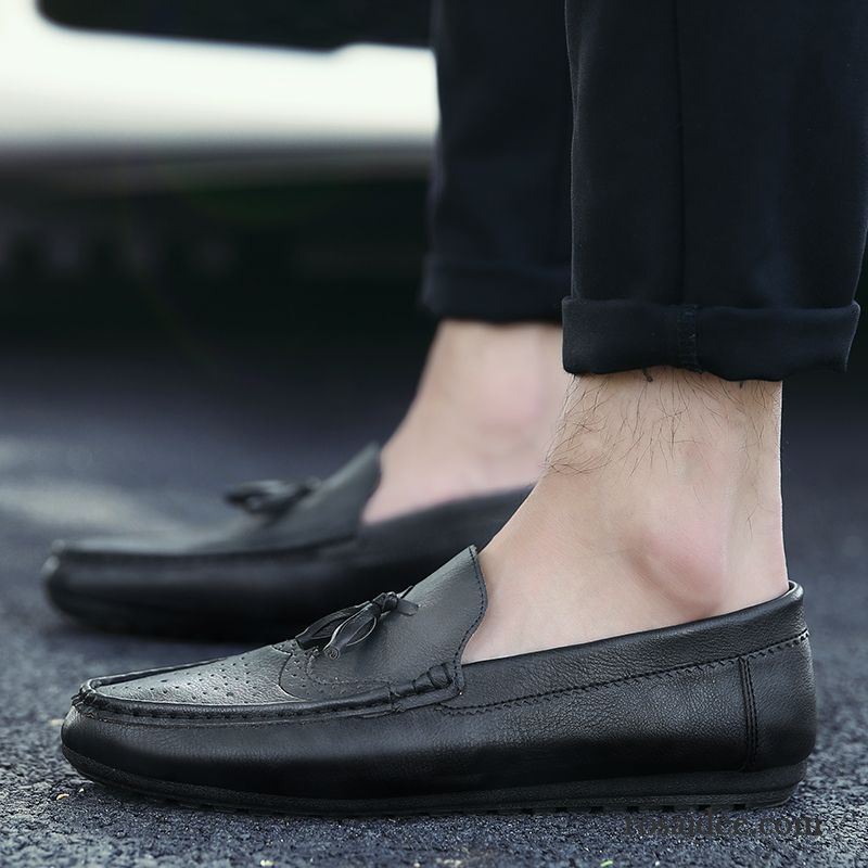 Schuhe Stiefeletten Herren Schwarz Fahrschuhe Casual Herren Sommer England Trend Jugend Weiche Sohle Atmungsaktiv Günstig