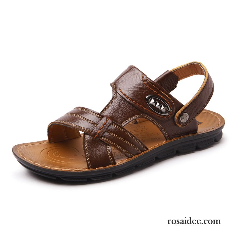 Schuhe Wasserdicht Herren Herren Sommer Atmungsaktiv Oberleder Strand Neue Pantolette Sandalen Schuhe Echtleder Günstig