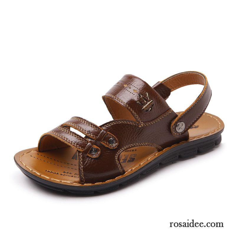 Schuhe Wasserdicht Herren Herren Sommer Atmungsaktiv Oberleder Strand Neue Pantolette Sandalen Schuhe Echtleder Günstig