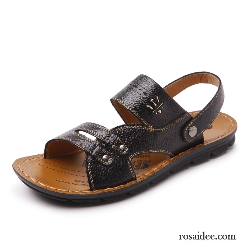 Schuhe Wasserdicht Herren Herren Sommer Atmungsaktiv Oberleder Strand Neue Pantolette Sandalen Schuhe Echtleder Günstig