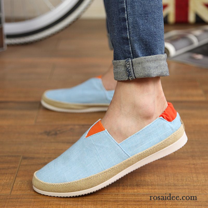 Schwarze Herren Halbschuhe Espadrille Tuch Schuhe Faul Herbst Skaterschuhe Herren Atmungsaktiv Trend Casual