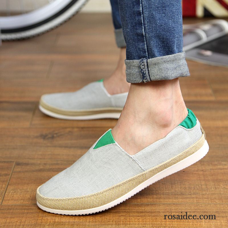 Schwarze Herren Halbschuhe Espadrille Tuch Schuhe Faul Herbst Skaterschuhe Herren Atmungsaktiv Trend Casual