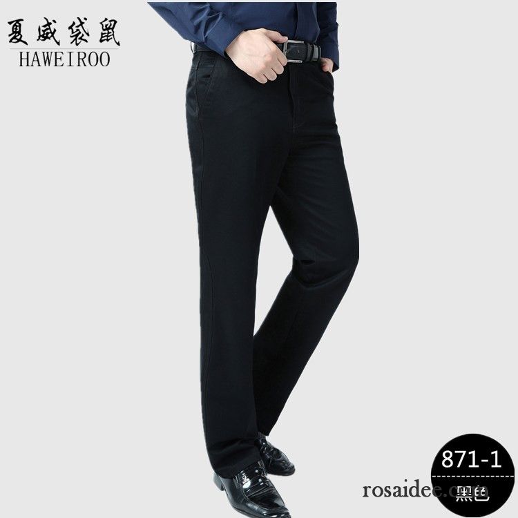 Schwarze Herren Hose Lose Winter Gerade Herren Lange Hohe Taille Herbst Freizeit