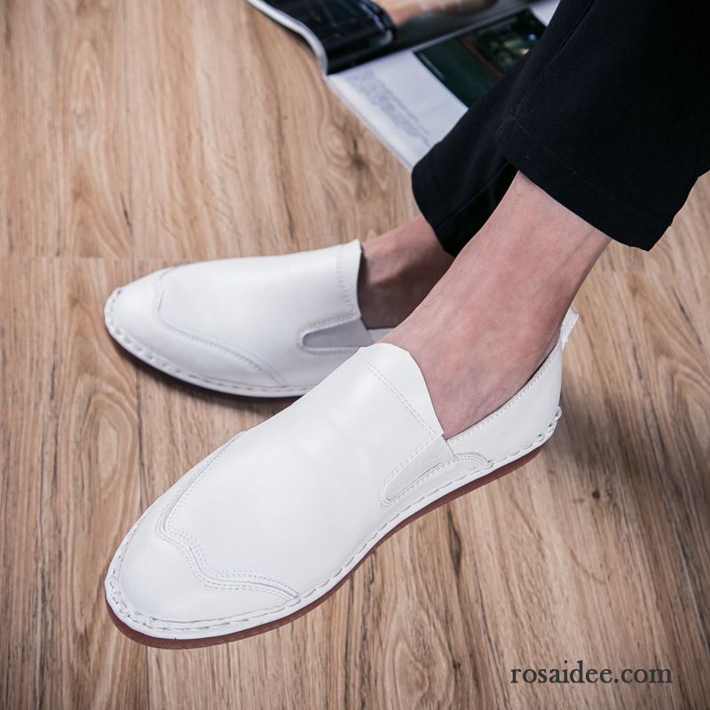 Schwarze Herren Sneaker England Casual Rot Faul Schuhe Trend Mode Herren Lederschue Weiß
