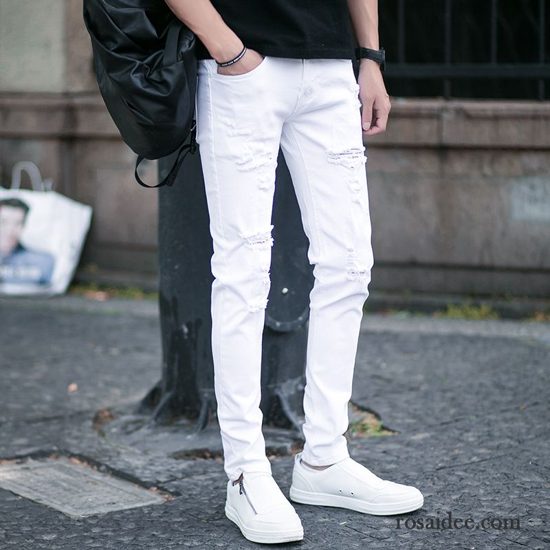 Schwarze Hose Männer Trend Schmales Bein Plus Samt Jugend Weiß Schlank Fest Lange Elastisch Herbst Herren Jeans Günstig