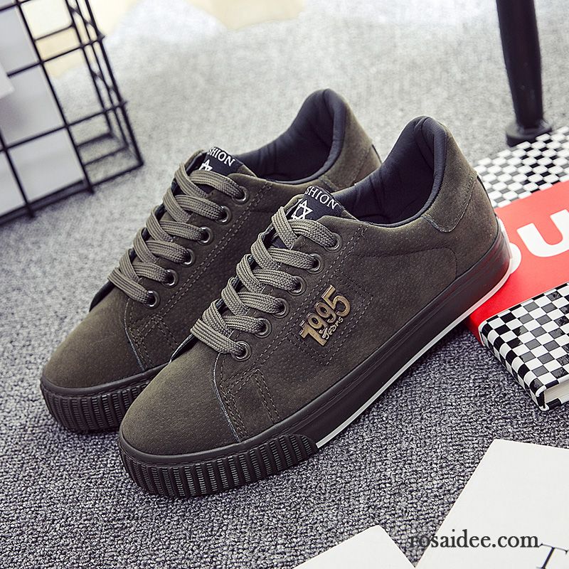 Schwarze Sneaker Damen Schuhe Skaterschuhe Damen Niedrig Schüler Schnürung Schwarz Flache Herbst Casual Allgleiches Feder Günstig