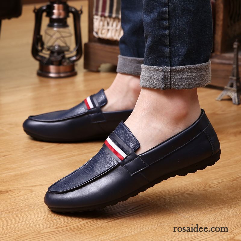 Schwarze Sneaker Herren Faul Schuhe Herren Halbschuhe Herbst Lederschue Gefrostet Neue Slip-on Trend Casual Günstig