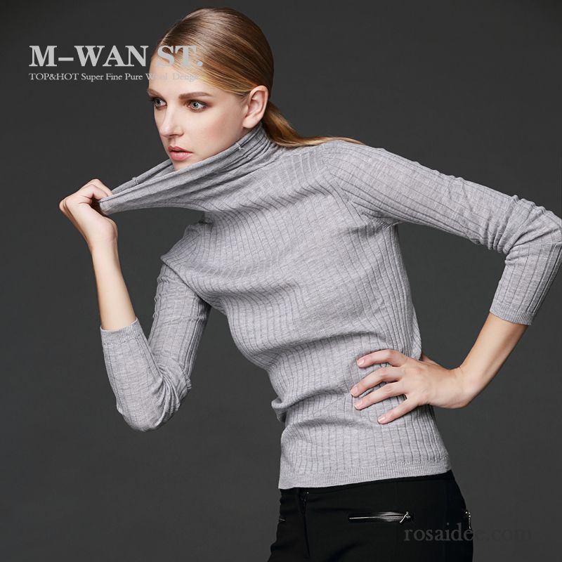 Schwarzer Kapuzenpullover Damen Neu Pullover Herbst Damen Strickwaren Winter Unteres Hemd Lange Ärmel Allgleiches Schlank