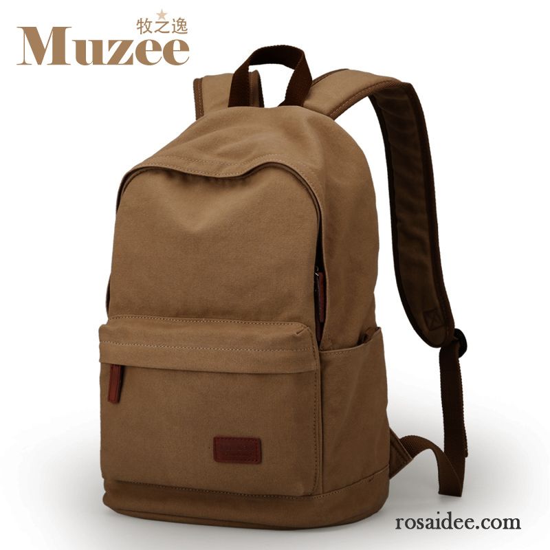 Schwarzer Herren Herren Schulranzen Reise Rucksäck Schüler Segeltuch Trend Mode Laptoptasche Freizeit Günstig