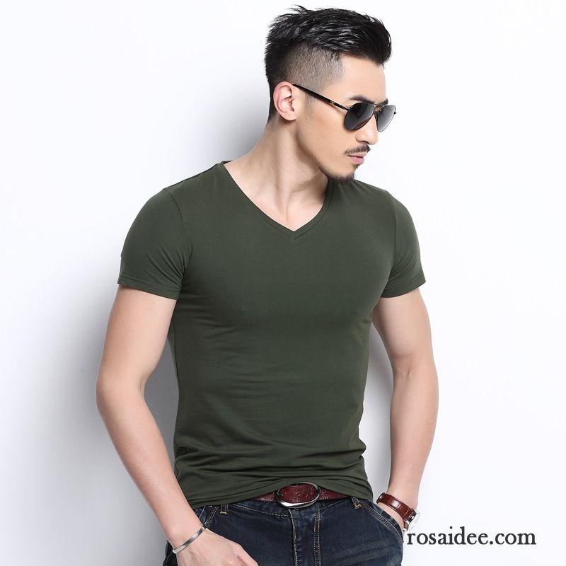 Schwarzes Basic Shirt Neu Freizeit Rein T-shirts Sommer Große Größe Herren Baumwolle Trend Ausverkauf Günstig