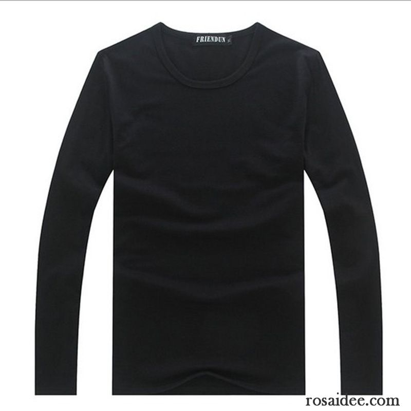 Schwarzes T Shirt V Ausschnitt Baumwolle Winter Herbst Unteres Hemd Lange Ärmel Herren Kleidung Weiß Rein T-shirts Neu Rabatt