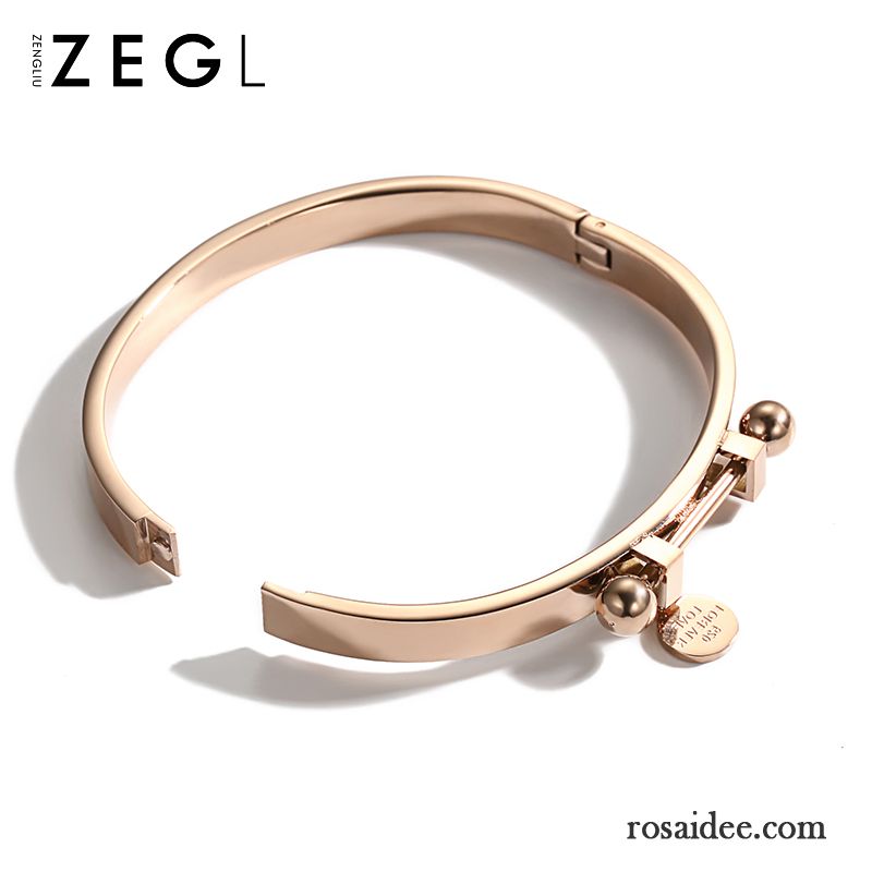 Silberschmuck Damen Liebhaber Armbänder Zubehör Trend Einfach Persönlichkeit Rose Gold