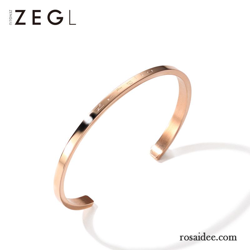 Silberschmuck Damen Persönlichkeit Armbänder Einfach Liebhaber Rose Gold