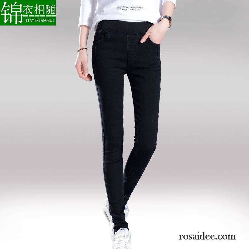 Skinny Jeans Zerrissen Schlank Bleistift Hose Elastisch Schmales Bein Hohe Taille Jeans Damen Neu Rein Herbst Baumwolle Dünn Kaufen