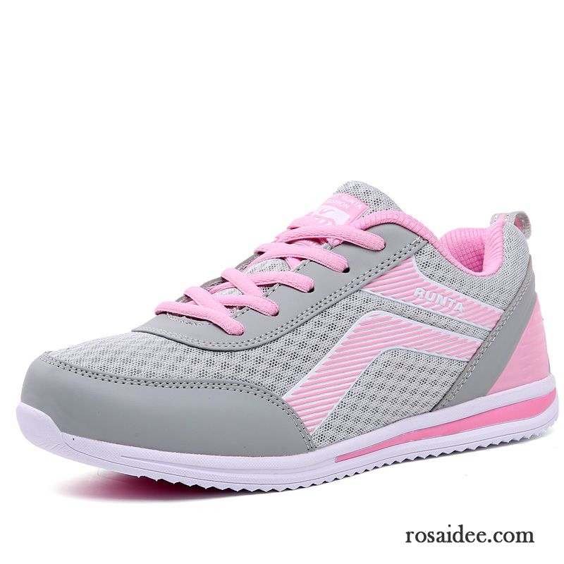 Sneaker Damen Rosa Atmungsaktiv Rutschsicher Flache Neue Schuhe Net Licht Damen Schnürschuhe Rabatt