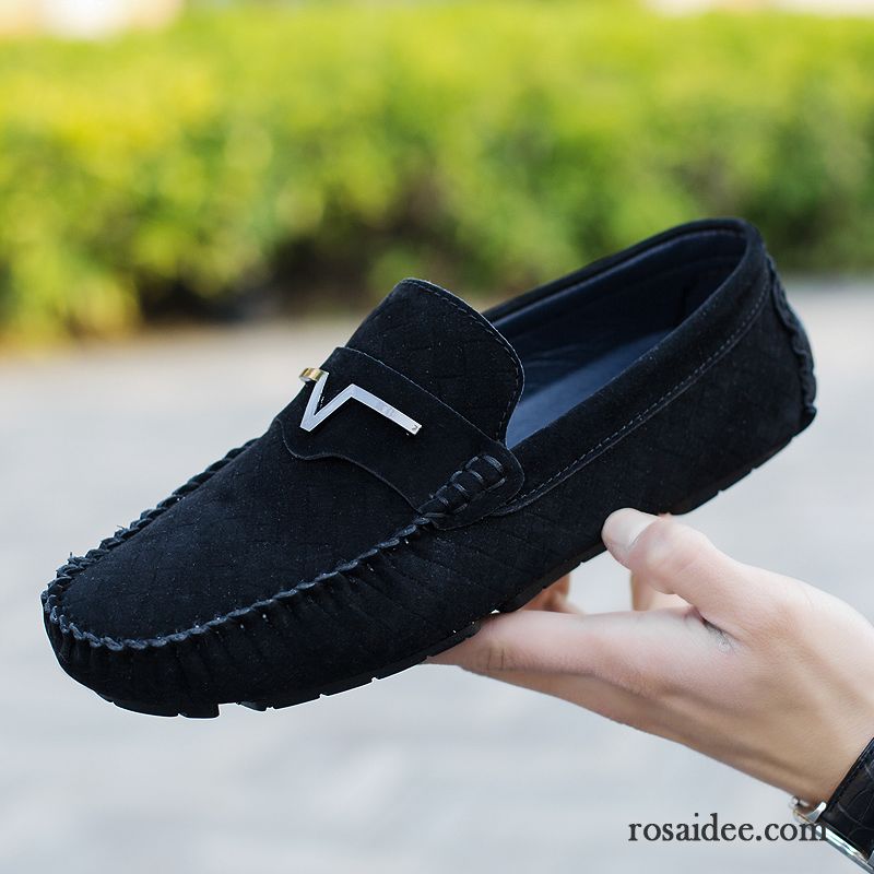 Sneaker Klettverschluss Herren Lederschue Schuhe Neue Herren Feder Sommer Trend Atmungsaktiv Echtleder Grau Casual Slip-on Faul Günstig