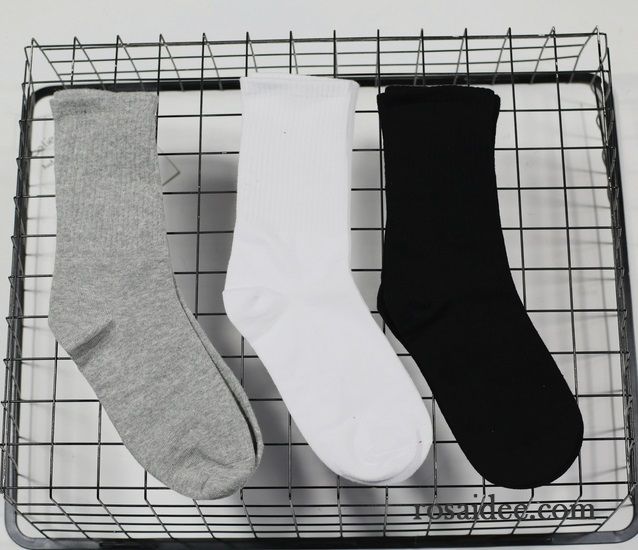 Socken Damen Frühling Einfach Pur Warm Halten Herbst Herren Weiß Schwarz