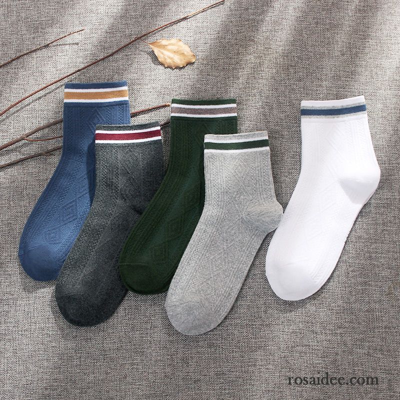 Socken Damen Sport Retro Winter Herbst Vier Jahreszeiten Baumwollsocken Mischfarben Blau