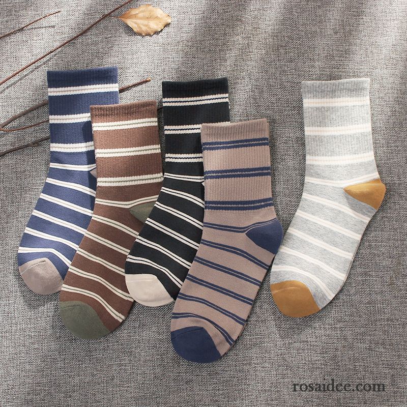 Socken Damen Sport Retro Winter Herbst Vier Jahreszeiten Baumwollsocken Mischfarben Blau