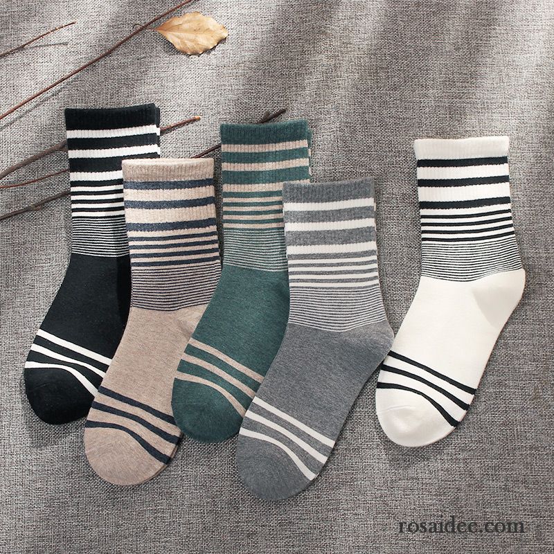 Socken Damen Sport Retro Winter Herbst Vier Jahreszeiten Baumwollsocken Mischfarben Blau