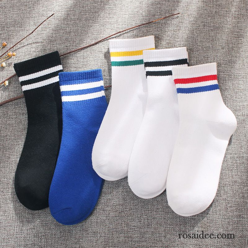 Socken Damen Vier Jahreszeiten Baumwollsocken Lange Socke Winter Trend Mid Blau