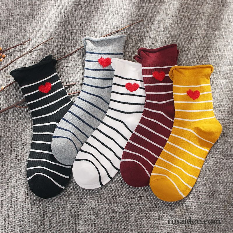 Socken Damen Vier Jahreszeiten Baumwollsocken Lange Socke Winter Trend Mid Blau