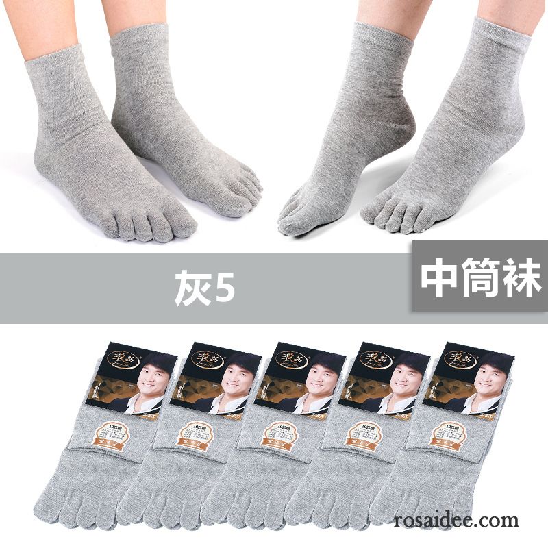 Socken Herren Baumwollsocken Vier Jahreszeiten Sport 100% Baumwolle Mid Trend Grau