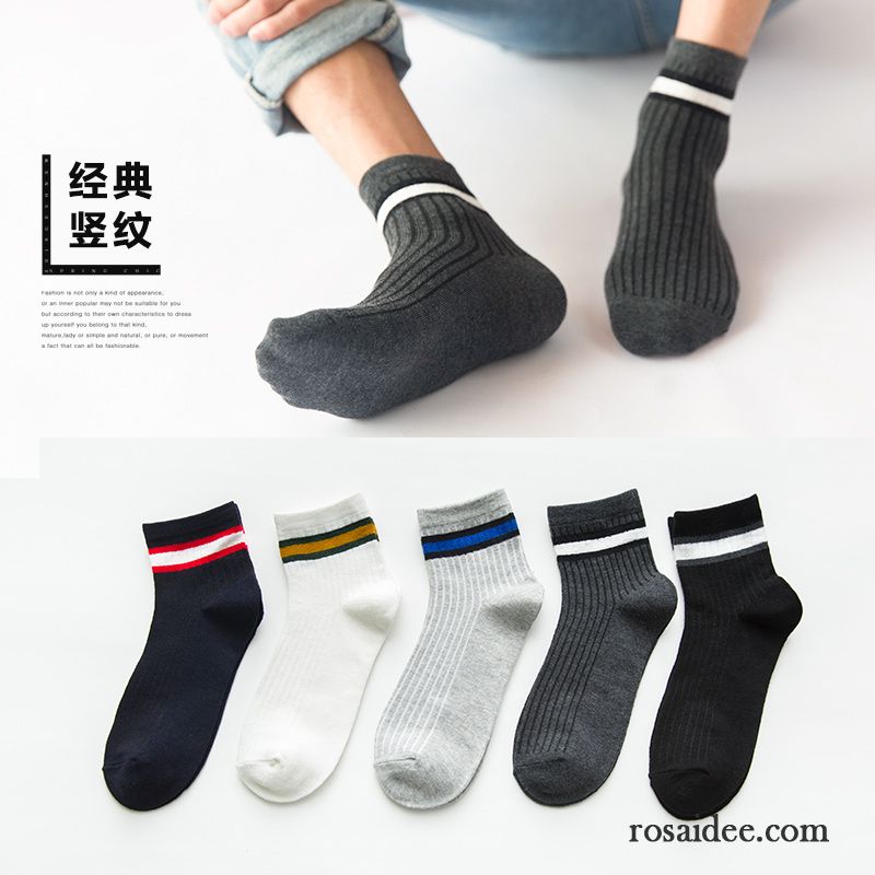 Socken Herren Deodorant Lange Socke Trend Buchstaben Baumwolle Mid Schwarz