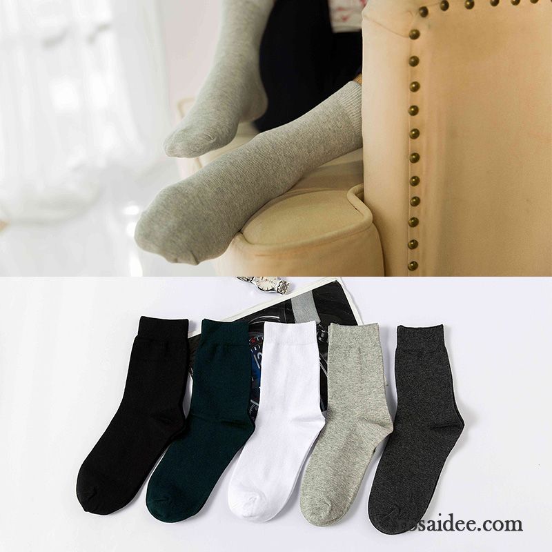 Socken Herren Deodorant Lange Socke Trend Buchstaben Baumwolle Mid Schwarz