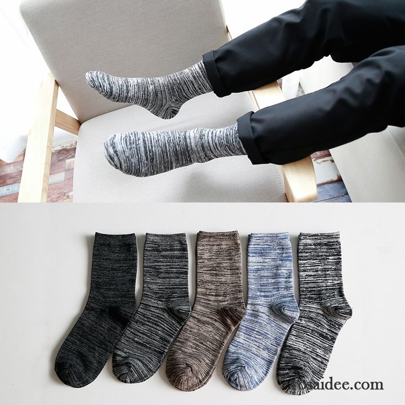 Socken Herren Deodorant Lange Socke Trend Buchstaben Baumwolle Mid Schwarz