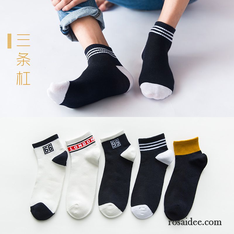 Socken Herren Deodorant Lange Socke Trend Buchstaben Baumwolle Mid Schwarz