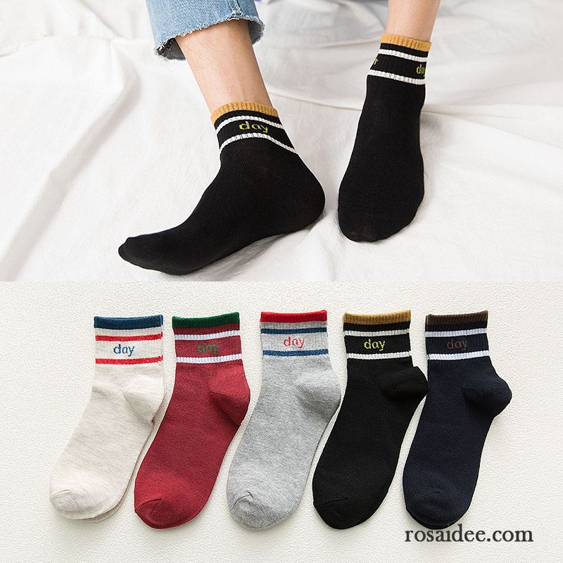 Socken Herren Deodorant Lange Socke Trend Buchstaben Baumwolle Mid Schwarz