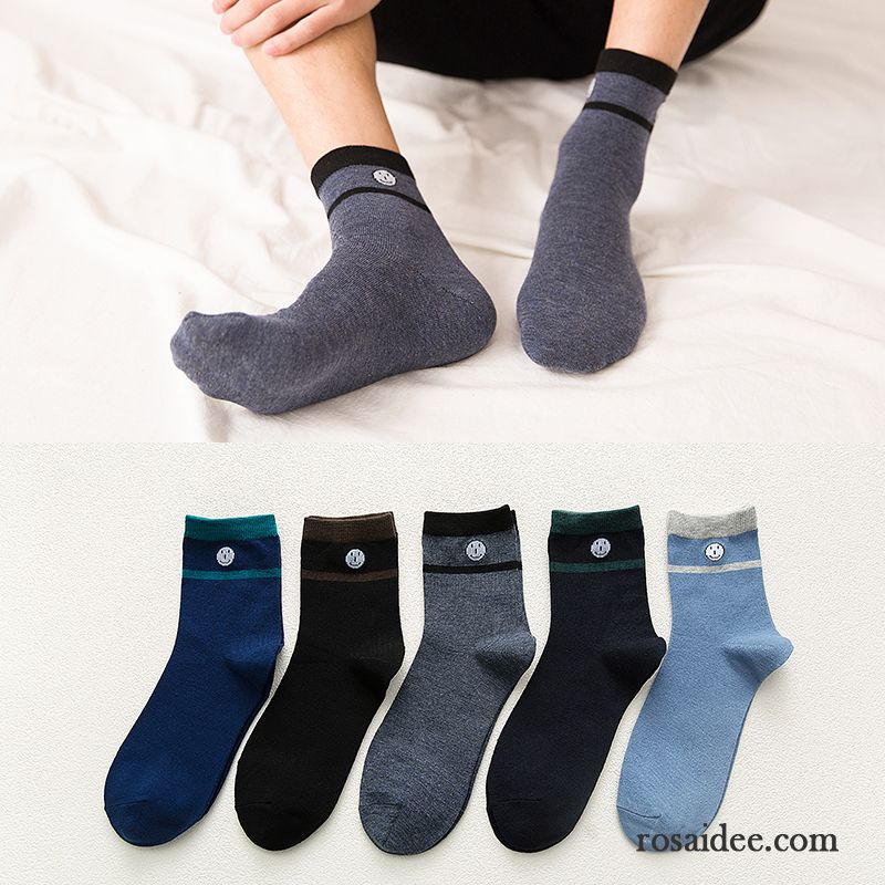 Socken Herren Sport Baumwollsocken Mid Herbst Knöchelsocken Winter Blau