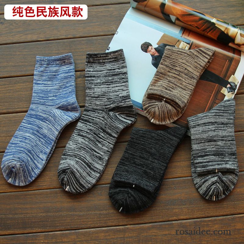 Socken Herren Vier Jahreszeiten Baumwolle Mid Schweiß Winter Herbst Blau