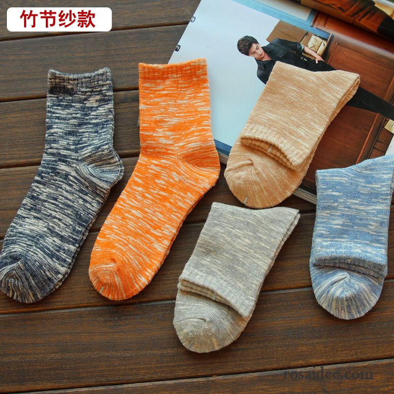 Socken Herren Vier Jahreszeiten Baumwolle Mid Schweiß Winter Herbst Blau